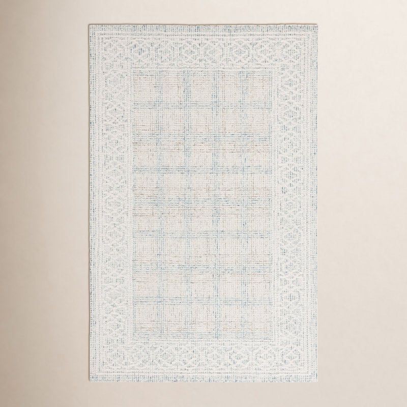 Geometric Hand-Tufted Wool Area Rug, Rectangle 4' x 6'