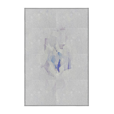 Tapis gris/bleu à motifs