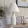 17.32"White Ceramic Table Lamp With White Folding Lampshade