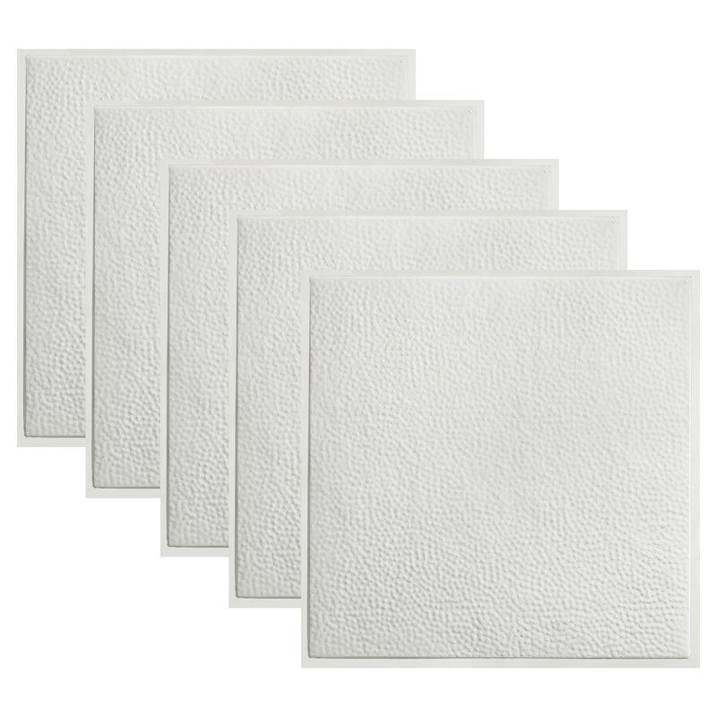 Carreau de plafond Great Lakes Tin Chicago 2 pi x 2 pi (paquet de 5), Blanc mat