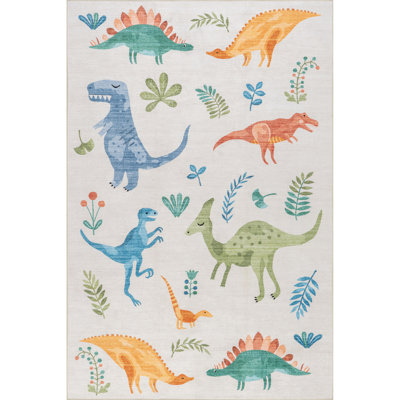 Dinosaur Asiyah Machine Washable Kids Area Rug