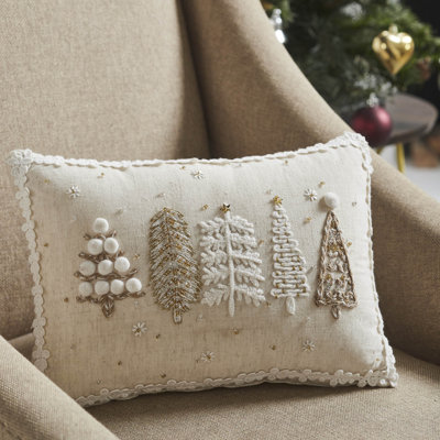 Oreiller de Noël 5 arbres plus élevés 14 x 10