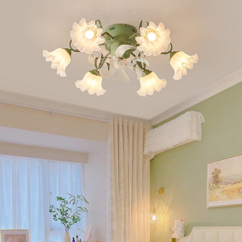 Ventilateur de plafond 32 po avec lumière et télécommande, Vert
