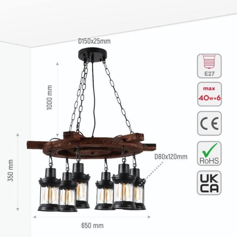 Hendersonville 6 - Light Kitchen Island Chandelier