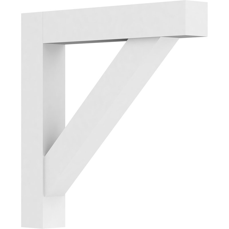 3"W x 24"D x 24"H Standard Traditional Architectural Grade PVC Bracket with Block Ends, 24"H x 3"W x 24"D