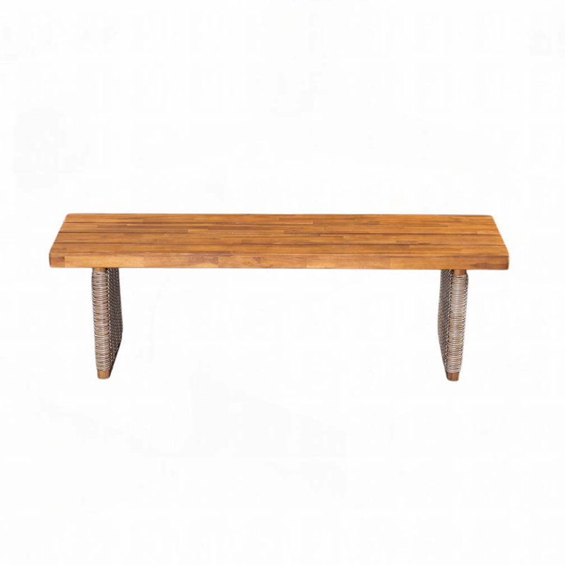 Banc d'extérieur en bois d'acacia, Teck / Brun