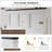 Farmhouse King Size Bed Bed Frame, Wood Platform Bedframe With 52" Tall Headboard, White-2119711909-2119711905