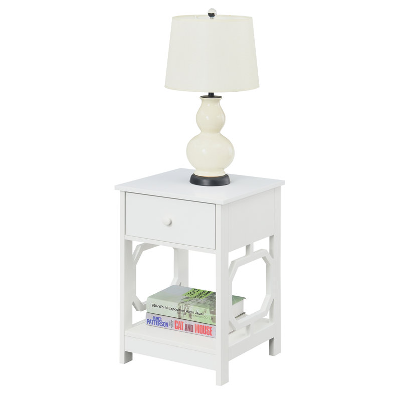 Table de bout avec rangement Gerde, Blanc