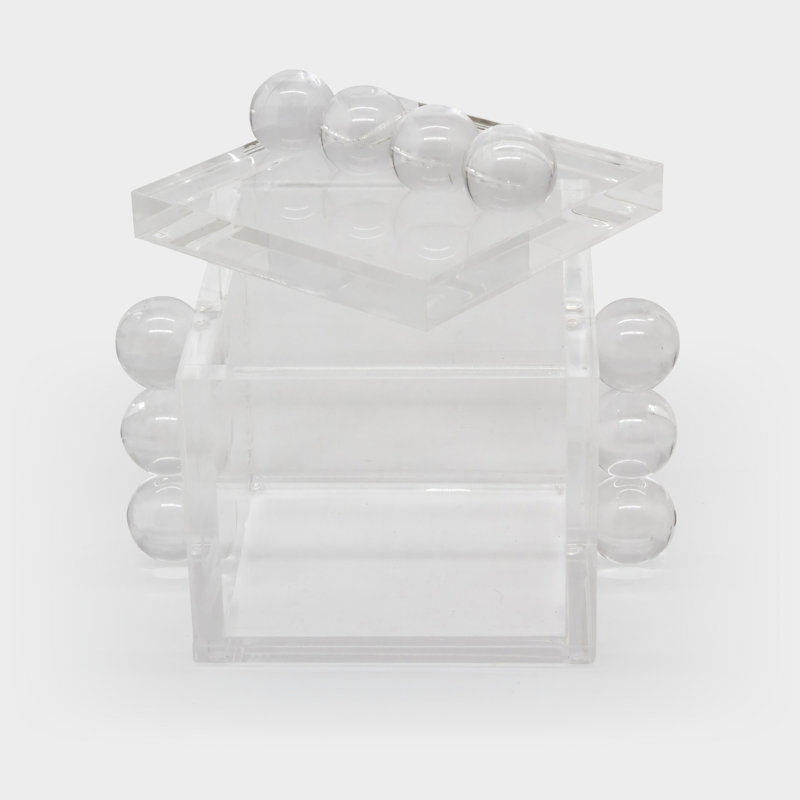 Acrylic Box w/Balls, 5.75" H x 6.75" W x 6.5" D, Clear