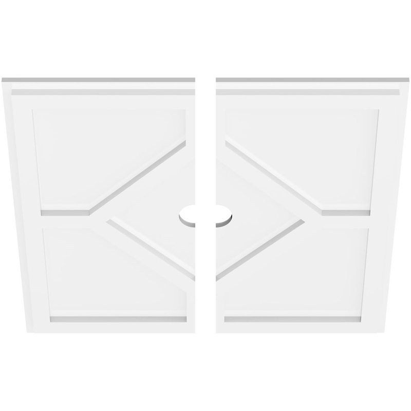 Médaillon de plafond contemporain en PVC de qualité architecturale Embry, H 1 po x l 22 po x P 22 po