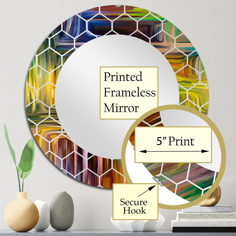 Color Fusion I - Miroir mural moderne, 24 po x 24 po