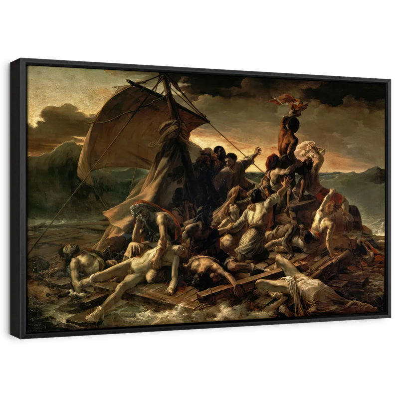 "Le radeau de la méduse", H 25 po x l 17 po