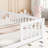 Double Twin Floor Bed With Fence, Guardrails-469027028