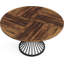 Round Dining Table 120 cm for 4-6 People Axis - Brown Wooden Table with Metal Legs