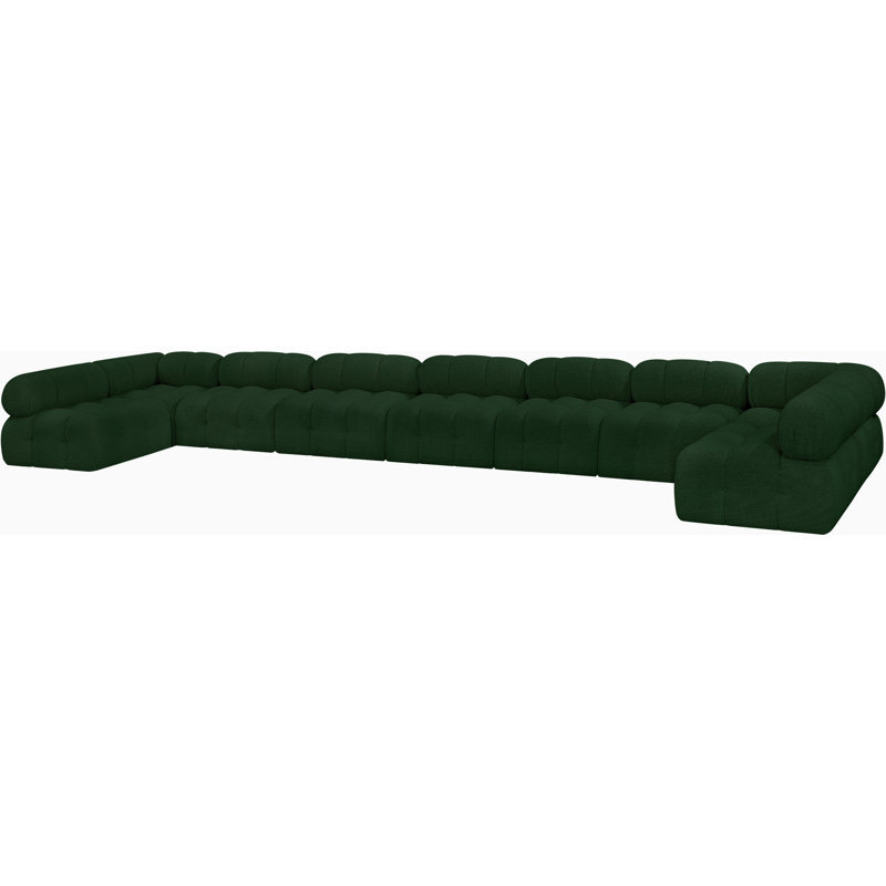 Canapé modulaire 238 po Ixora, Tissu bouclé vert