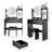 17" Round LED Mirror Vanity Table + Soft Cushion Stool Set, Large Mirror, Touch Switch, 3 Colors, Adjustable Brightness, Large Desktop, Multi-Layer High Capacity Storage, Suitable For Small Space-479551090