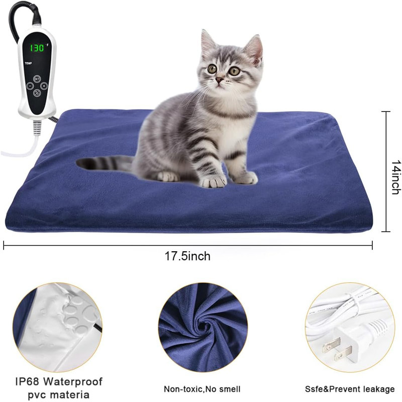 Lit pour chat chauffant à température réglable, Île Seymour Nord, Galapagos, Petite taille: L 22 po x l 18 po