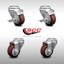Ensemble de roulettes pivotantes en acier inoxydable-92133218