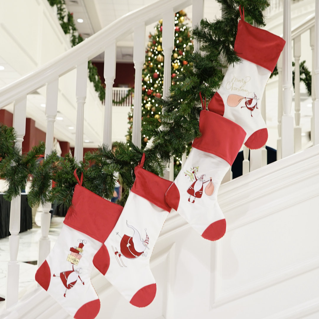 Velvet Christmas Stockings Large Stockings Christmas Decorations For Xmas Fireplace Holiday Party (Set of 4) The Holiday Aisle®