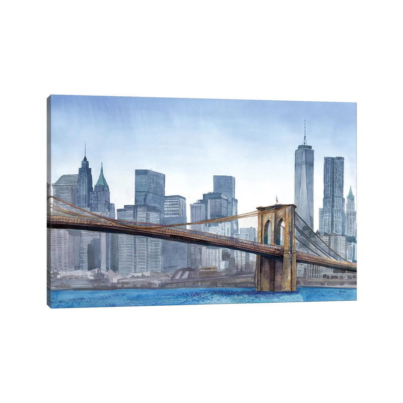 NY Skyline by Bannarot - Wrapped Canvas Print, 20.32 cm H x 30.48 cm W