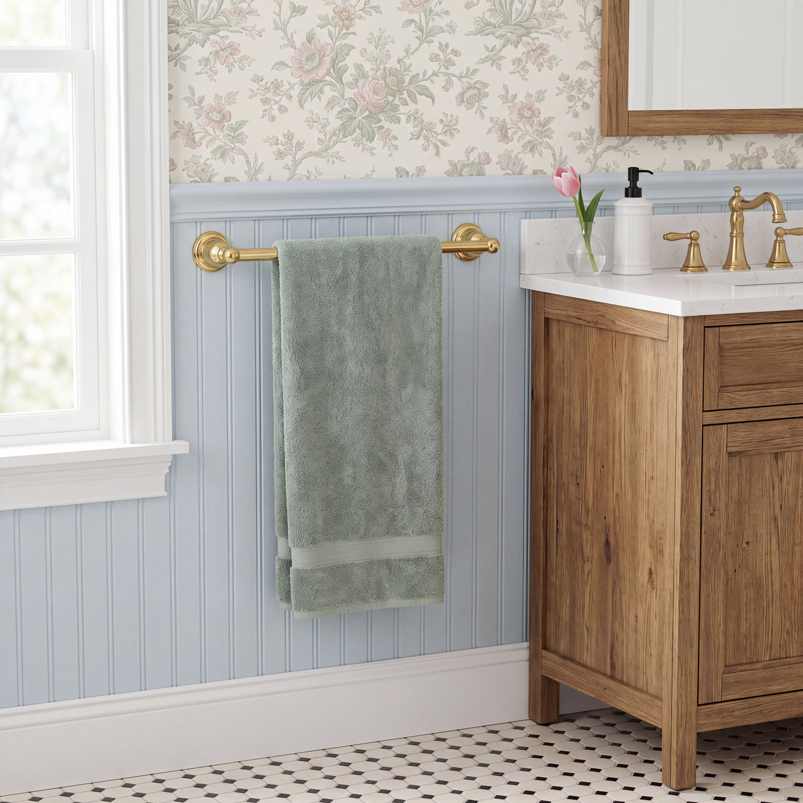 Heritage 24" Towel Bar, Polished Brass