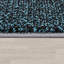 Tapis à bordure avec motif géométrique gris turquoise et découpe de contour-427337383