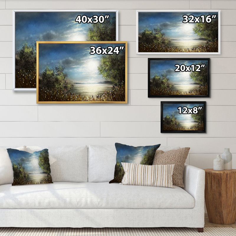 Winter Sunrise Landscape - reproduction de cadre photo sur toile, H 12 po x l 20 po x P 1 po, Cadre flottant doré