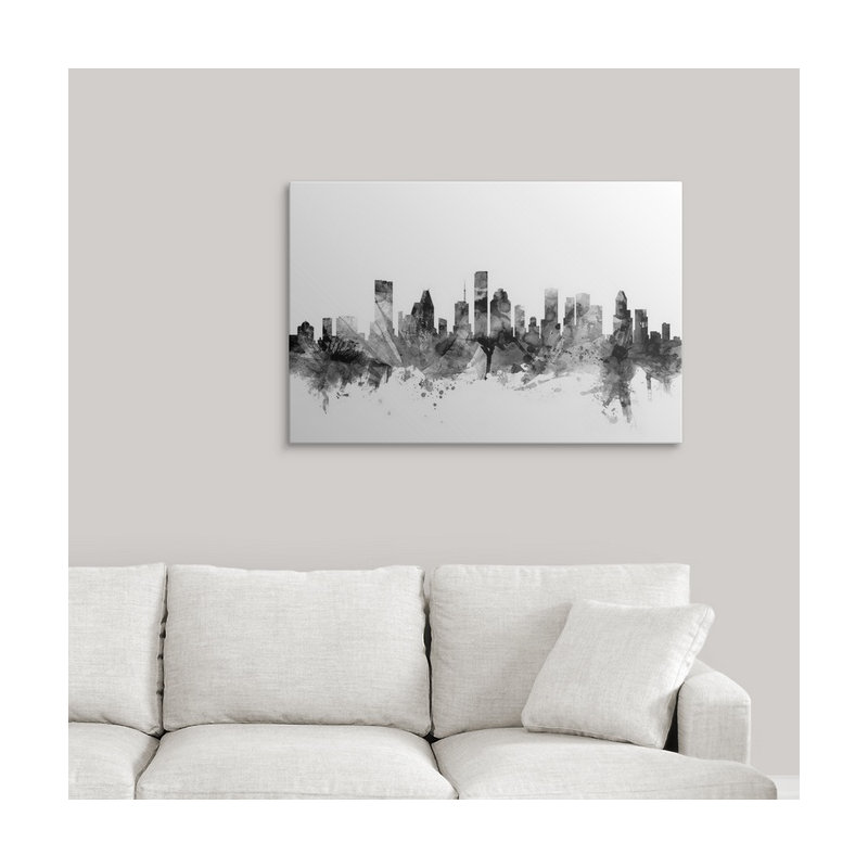 «Houston Texas Skyline» par Francy, impression, H 24 po x l 36 po x P 1,5 po, Toile