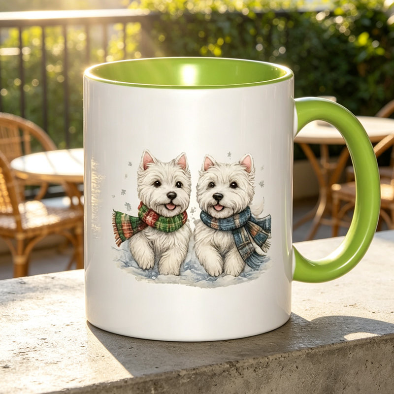 1pc West Highland Terrier Dogs Ceramic Coffee Mug Coffee Cup Tea Mug Thanksgiving Gift Leisure Time can hold Tea Milk Water during.