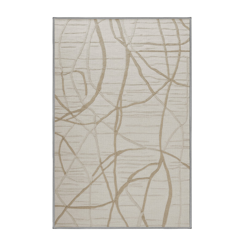 Tapis abstrait gris lavable à la machine, Rectangulaire 2 pi x 3 pi