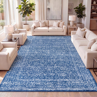 Tapis bleu en filigrane