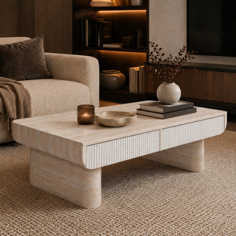 Table basse Caston, Beige