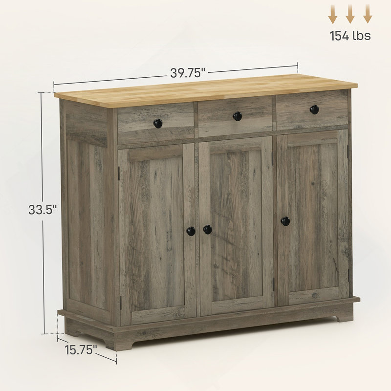 Accent Cabinet With Drawer, Gray