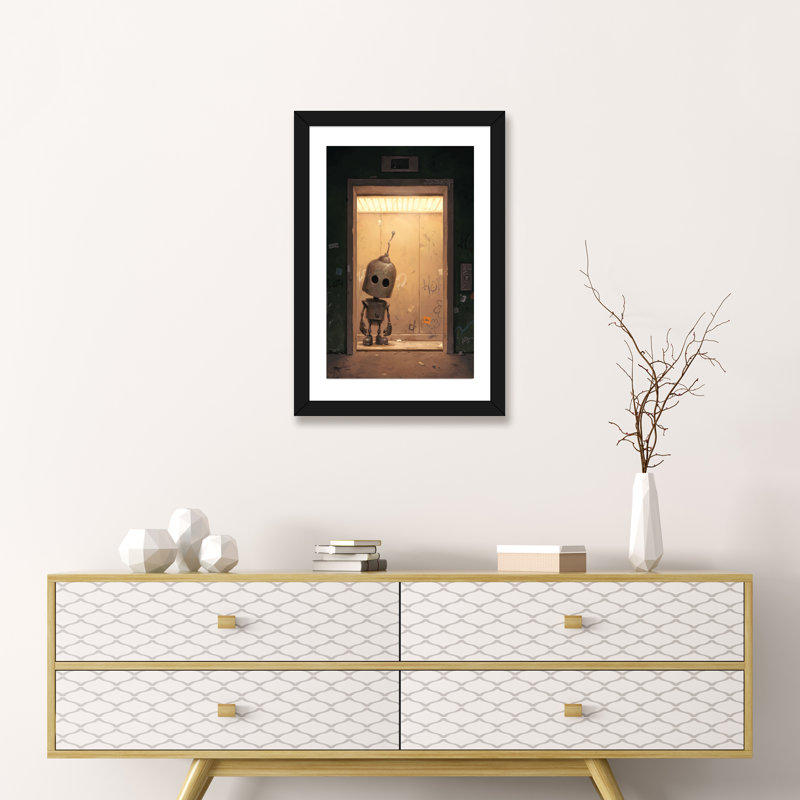 Portail pour enfants, art encadré, Papier encadré noir, H 32 po x l 24 po x P 1 po