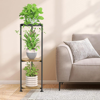 Support à plante à 3 niveaux pour l'intérieur et l'extérieur, métal robuste, utilisation efficace de l'espace vertical
