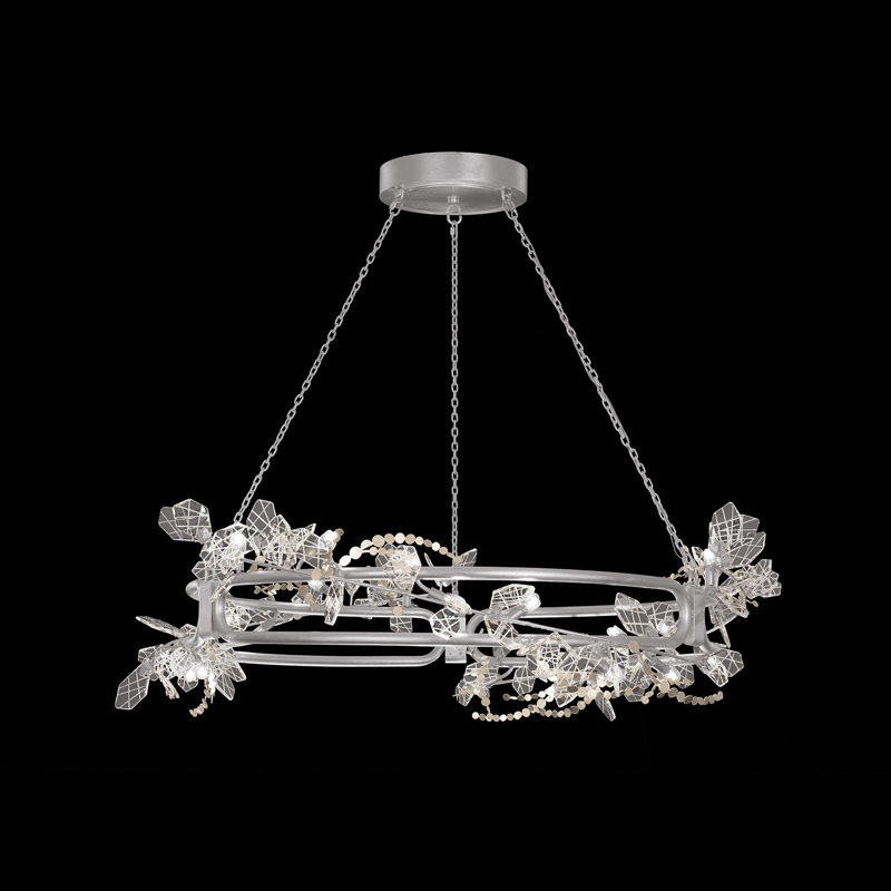 Volare 47"W Round Pendant, Patinated Silver