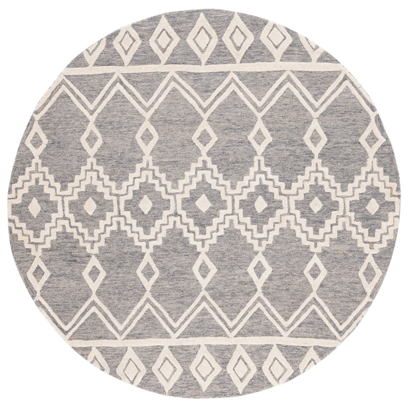 Abbiegail Hand Tufted Wool Southwestern Rug, Round 6'