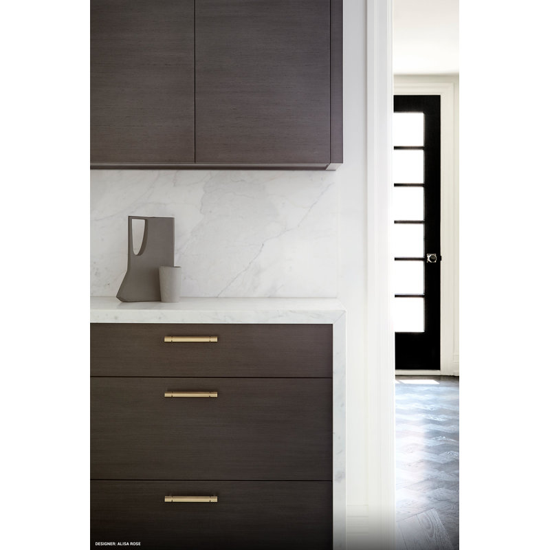 Facet Bar / Handle Pull, Satin Brass