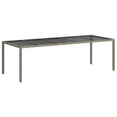 vidaXL Garden Table Grey 98.43 x 39.37 x 29.53 in Poly Rattan