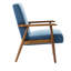Chaise d'appoint rembourrée en tissu avec pieds en bois d'hévéa Amelia-1129077961