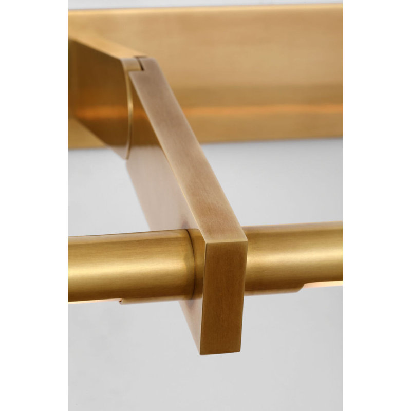 Axis Pivoting Library Light, 3" H x 31.5" W x 13.25" D, Antique-Burnished Brass