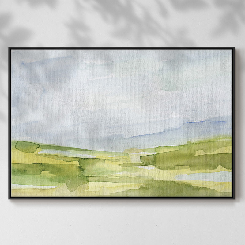 Watery Lowlands IV, H 27 po x l 41 po x P 2 po, Toile avec cadre flottant noir
