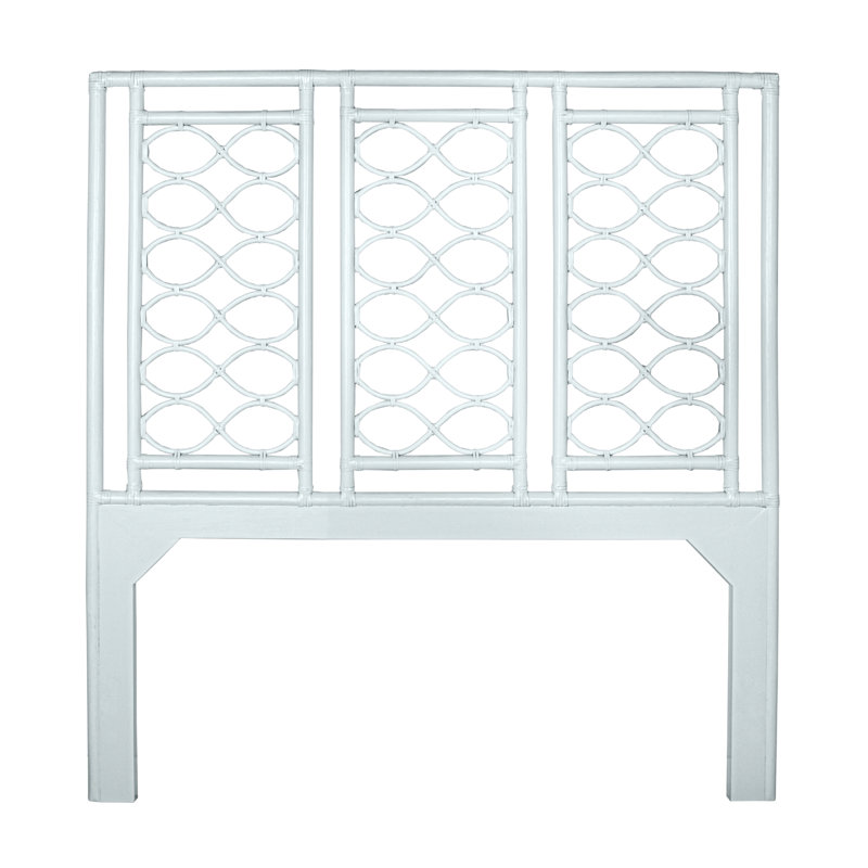 Infinity Wicker/Rattan Open-Frame Headboard, Queen, Light Blue