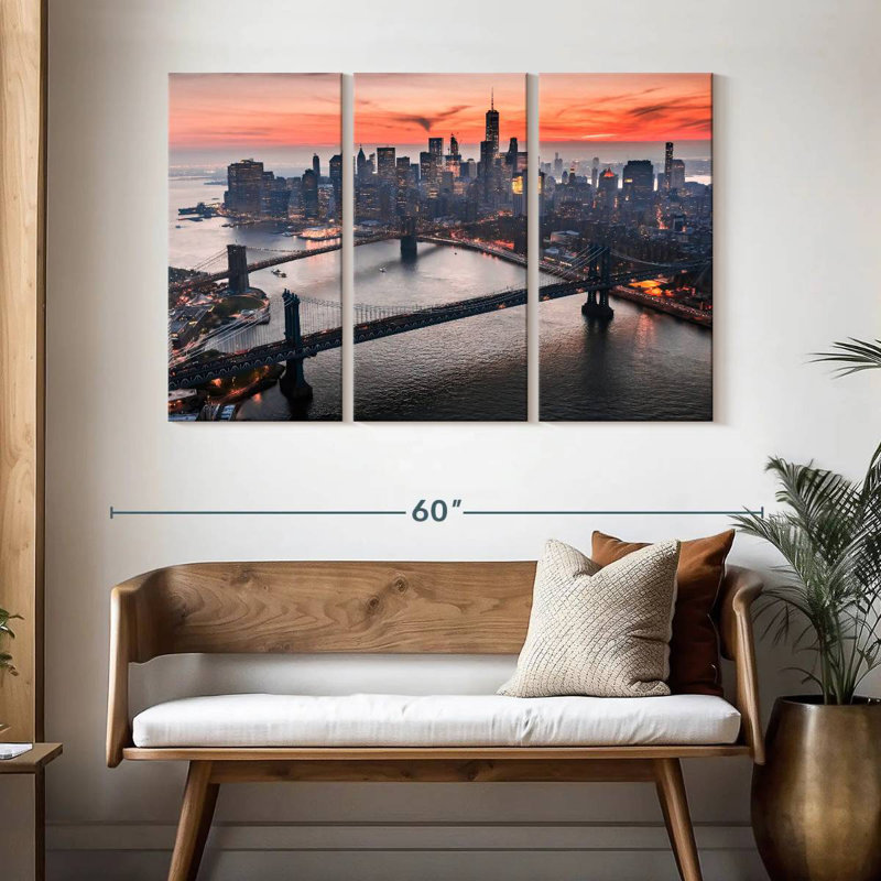 Sireci Dusky NYC Bridge, 32" H x 50" W