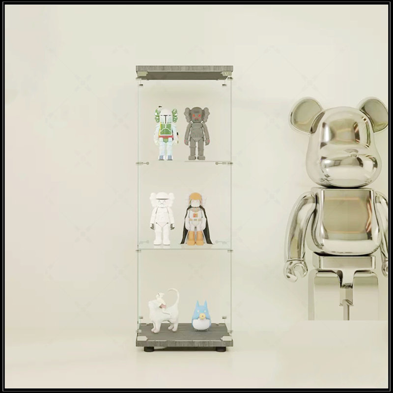 Vitrine à une porte avec 3 tablettes, Noir