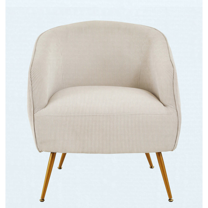 Fauteuil d'appoint en velours côtelé, Beige