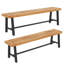 Banc de patio en bois d'acacia de 63 po avec pieds en métal robustes