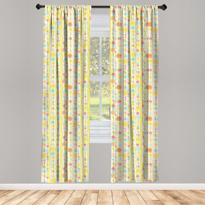 Floral Semi-Sheer Rod Pocket Sliding Panel