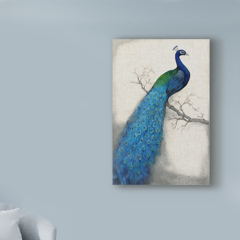 « peacock blue i », reproduction de peinture à l’acrylique sur toile tendue, H 47 po x l 30 po x P 2 po
