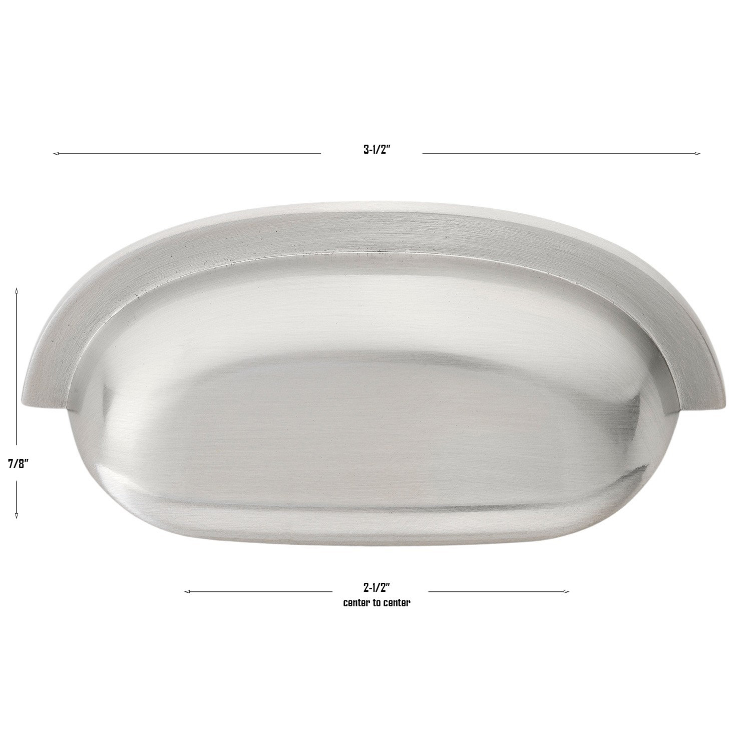 2.5" Cup Bin Cabinet Pull, Satin Nickel